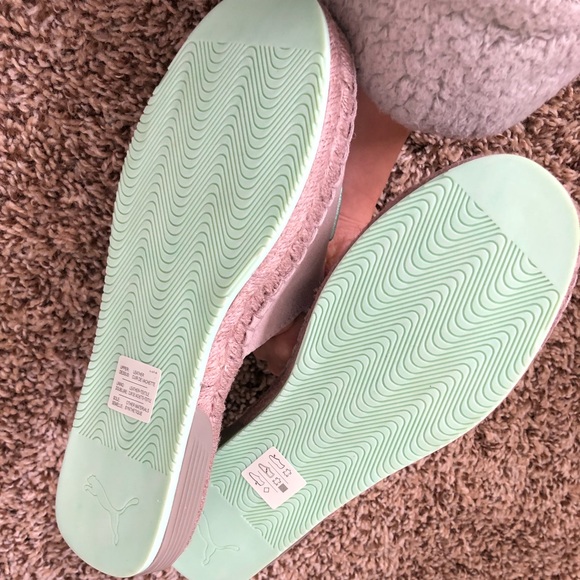 NIB Fenty Puma espadrilles slides sz 5.5 gray blue - Picture 6 of 7